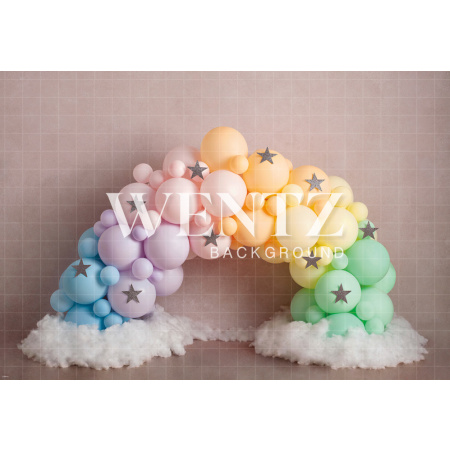 Fundo Fotográfico em Tecido Smash the Cake Arco-Íris / Backdrop 2284