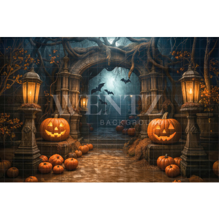 Fundo Fotográfico em Tecido Bosque de Halloween / Backdrop 7654