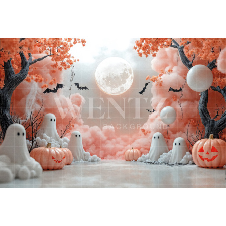 Fundo Fotográfico em Tecido Fantasmas Halloween / Backdrop 7657