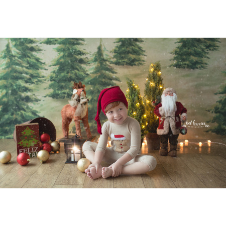 Fundo Fotográfico em Tecido Pinheiros Natal / Backdrop 1255