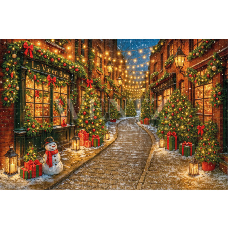 Fundo Fotográfico em Tecido Vila de Natal / Backdrop 7660