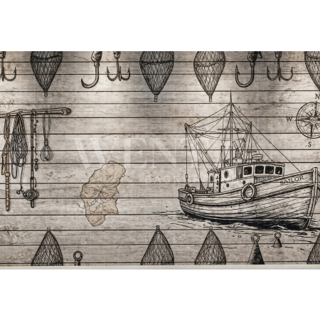 Fundo Fotográfico em Tecido Pescador Dia dos Pais / Backdrop 7279
