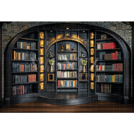 Fundo Fotográfico em Tecido Estante de Livros Dia dos Pais / Backdrop 7284