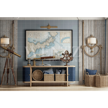 Fundo Fotográfico em Tecido Sala de Mapa Dia dos Pais / Backdrop 7258