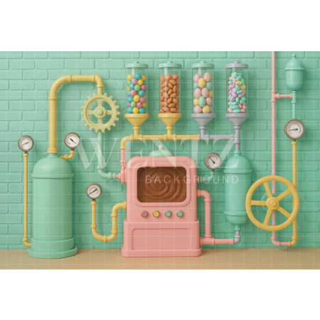 Fundo Fotográfico em Tecido Fábrica de Chocolate de Páscoa / Backdrop 7995