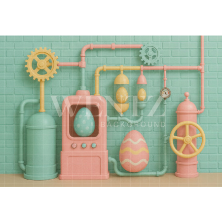 Fundo Fotográfico em Tecido Fábrica de Chocolate de Páscoa / Backdrop 7996