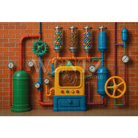 Fundo Fotográfico em Tecido Fábrica de Chocolate de Páscoa / Backdrop 7994