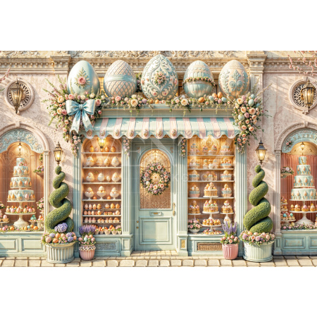 Fundo Fotográfico em Tecido Loja de Páscoa / Backdrop 6663