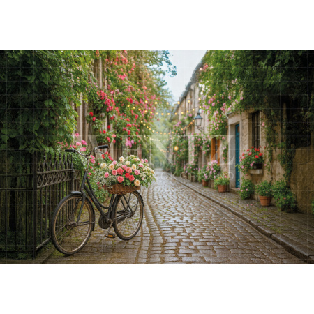 Fundo Fotográfico em Tecido Rua de Primavera / Backdrop 7872