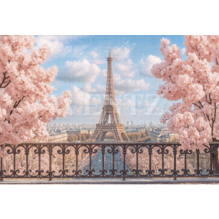 Fundo Fotográfico em Tecido Primavera em Paris / Backdrop 7895